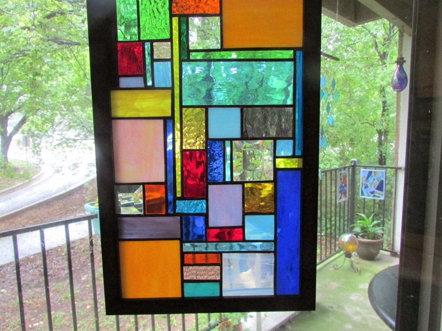 Framed Stained Glass Panel