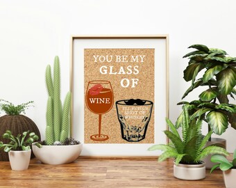 Personalized "Wine And Whiskey" Wall Art