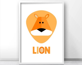 Lion Nursery Art Print, Download Printable Nursery Wall Art, Kids Print, Animal Nursery Print, Kids Art, Safari Nursery Decor, Jungle Art