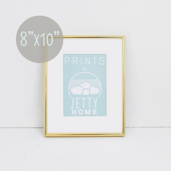 Gold Frame 8x10 Thin Gold Frame Gold Picture by PrintsbyJettyHome