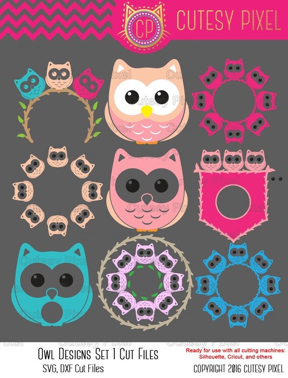 Download Owl monogram Frames Svg, cricut projects, cutting file ...