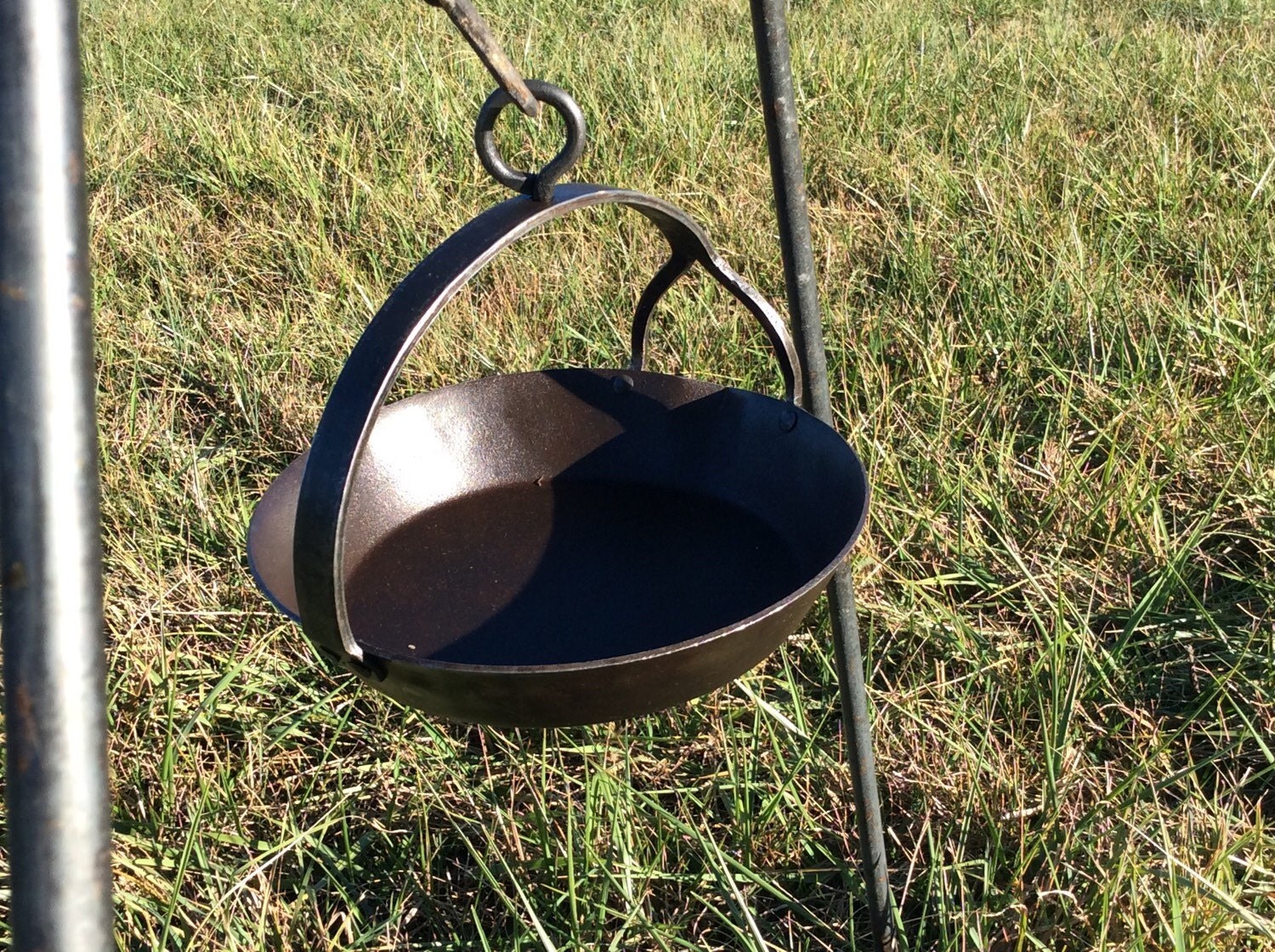 Hand campfire skillet by Clinkerman on Etsy