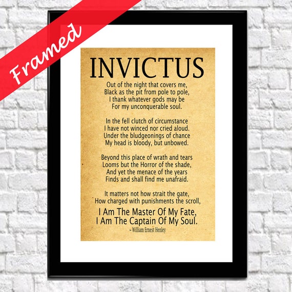 Invictus Poem Framed Art Print by William Ernest Henley