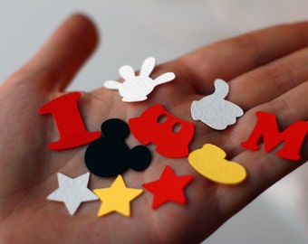 Mickey Mouse confetti die cuts cardstock birthday decorations Disney first birthday confetti Mickey Mouse party table decoration Baby shower