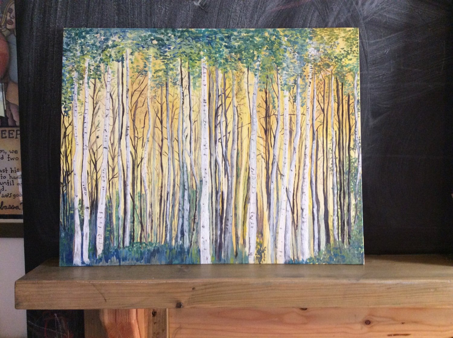 Original painting art work. Silver birch. Wall Art. British