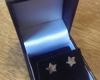 Star stud earrings, sterling silver