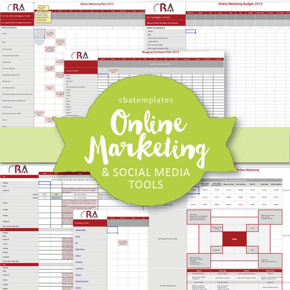 Complete ONLINE MARKETING Tool Kit 8 spreadhseets and 1 doc