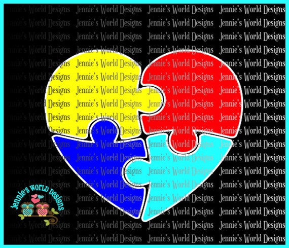 Download Autism Heart Puzzle SVG & PNG Cut File Cutable Printable