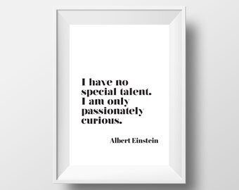 Typography Decal, Modern Print, Einstein Quote, Albert Einstein Print, Modern Art, Albert Einstein Quote, Scandinavian Art, Typography Art