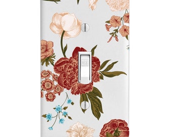 Home Decor Light Switch Cover-Asian Garden-Floral-Flowers-Housewarming-Lighting-Wall Decor-Kitchen Decor-Bathroom Decor-single light switch