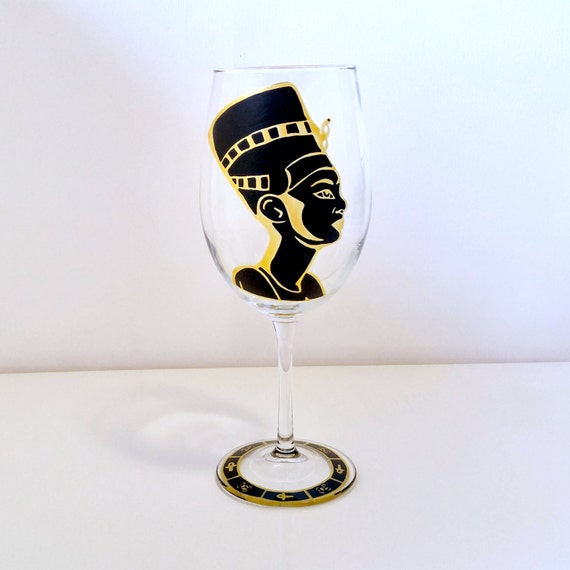 Egyptian Wine Glass Nefertiti Glass Egyptian Gifts Egyptian