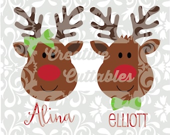 Christmas SVG Reindeer Rudolph Santa designs for Silhouette or other craft cutters (.svg/.dxf/.eps)