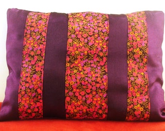 Cushion Deco satin fabric with highlights and liberty of london