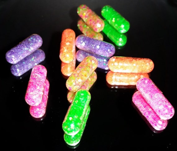 Glitter Poop Pills Neon Medium Size Glitter 5 By Bluevinylstickers