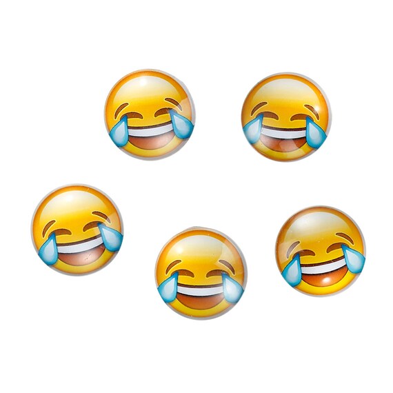 20 Emoji Cabochon glass dome seal 12mm face seal 12mm