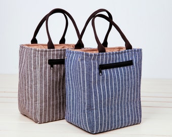 SALE 15% OFF!Drawstring Insulated Lunch Bag.Insulated cooler,Insulated Lunch,Stripes Insulated Lunch Bag/lunch box bag/mini bag for kids