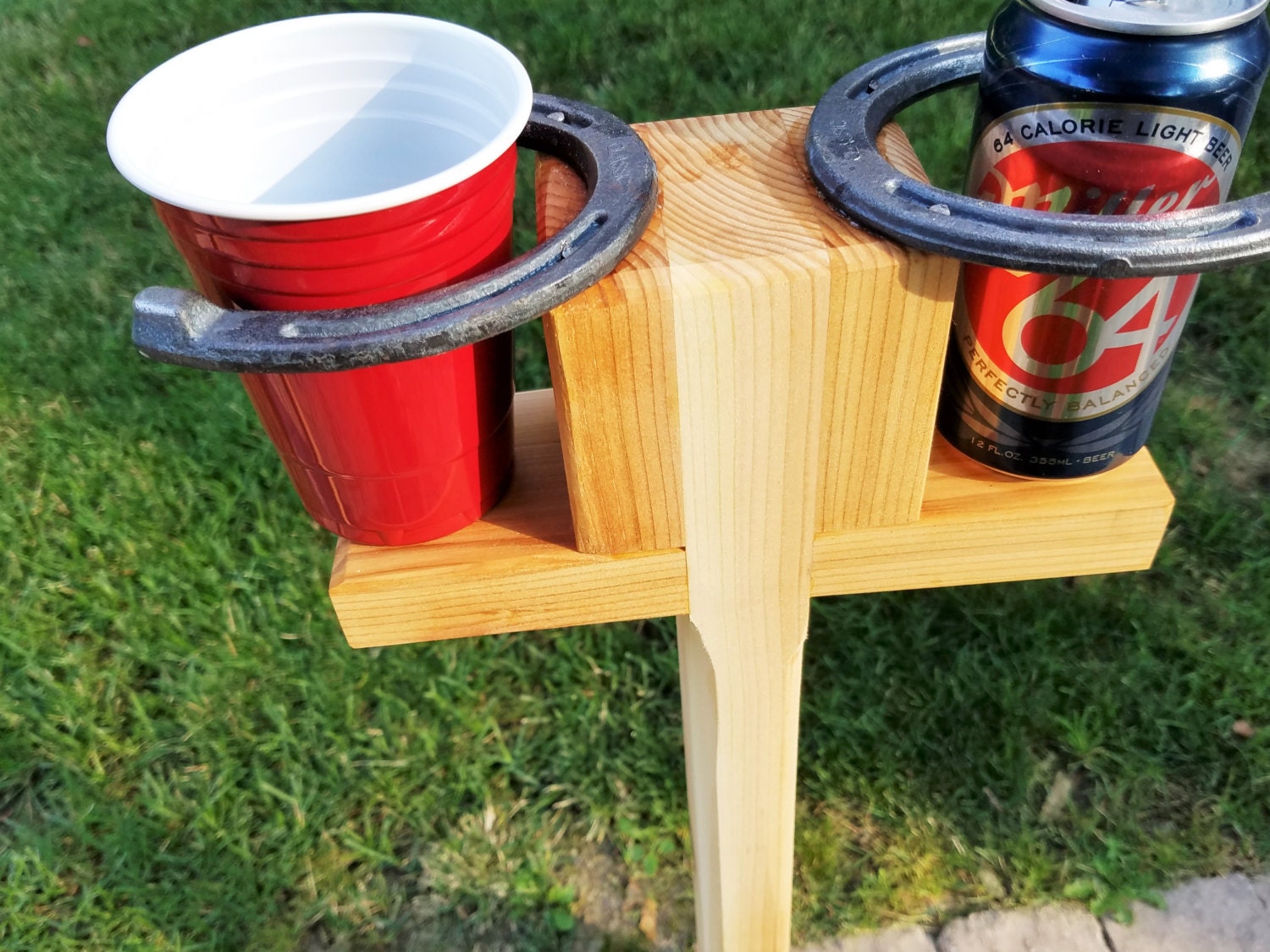 RESERVED Horseshoe Drink Holder Portable Lawn Bevarage