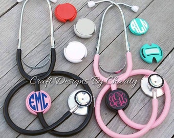 Monogram Stethoscope Name Tag ID Covers - Stethoscope ID Covers - Nurse ID Covers - Nurse Monograms - Nurse Gift - Monogram Stethoscope