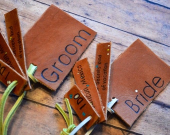 Personalized Leather Luggage Tag: Gift for the couple, Wedding gift, Beach Wedding Gift, luggage tag set