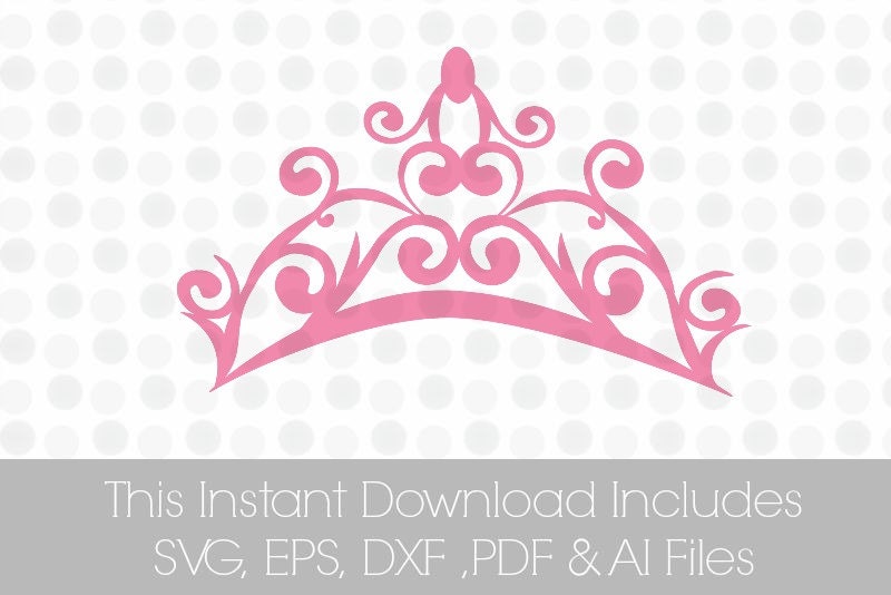 Crown SVG Princess Crown svg SVG Pdf dxf eps Ai Pink