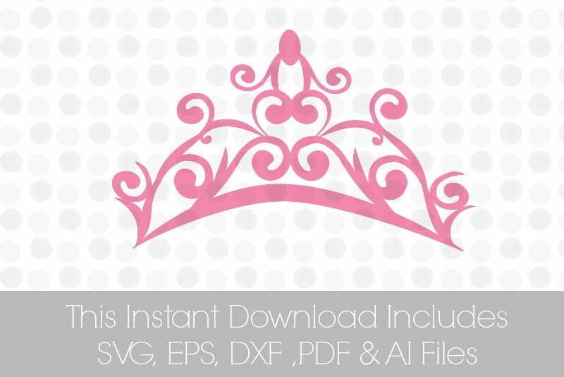 Crown SVG Princess Crown svg SVG Pdf dxf eps Ai Pink