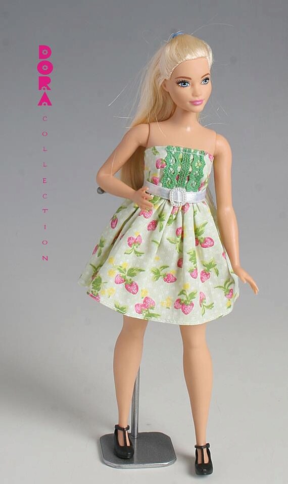 Barbie clothes for curvy barbie Summer handmade barbie dress
