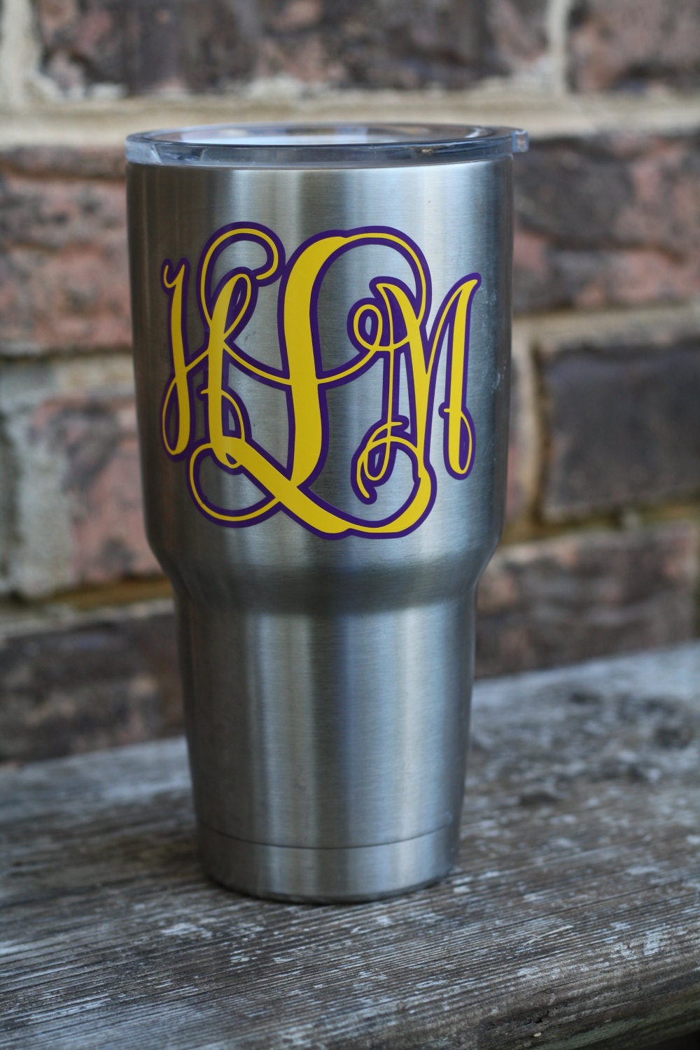 Monogram Personalized Yeti decal sticker Yeti rambler Yeti