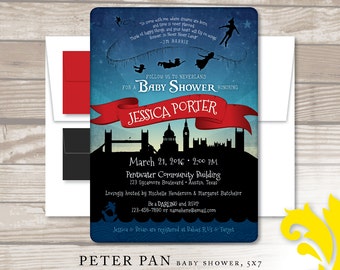 PETER PAN . baby shower invitation