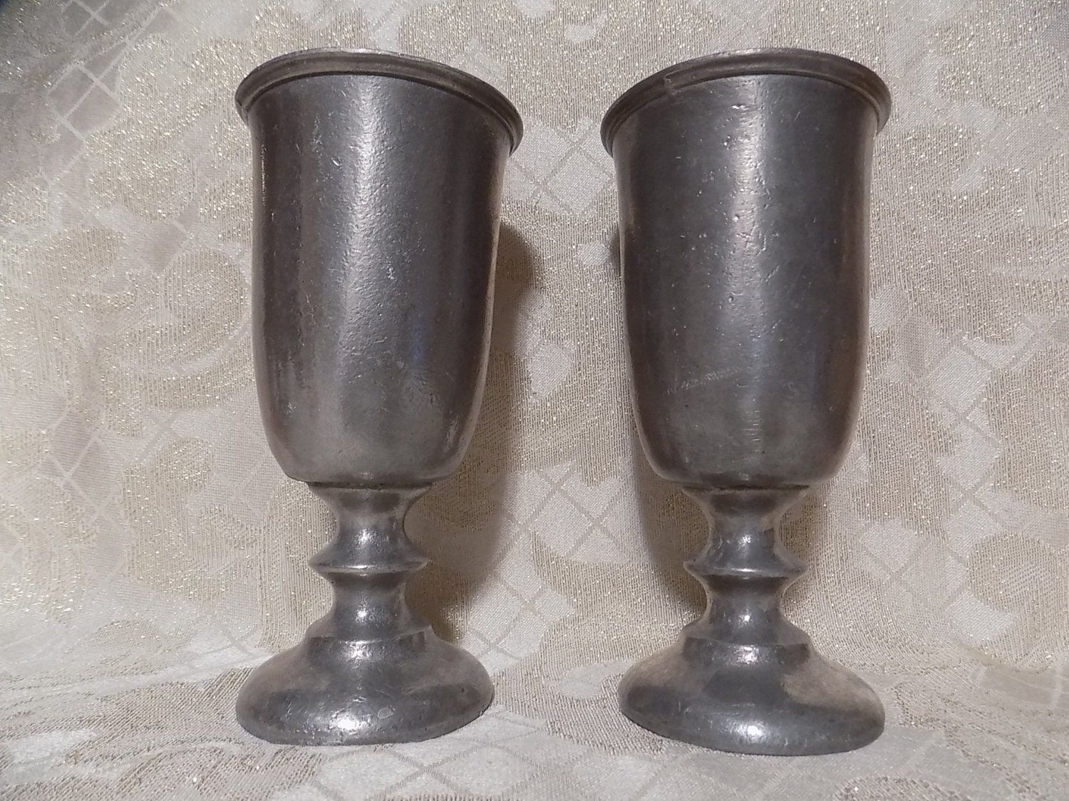 Wilton Pewter Goblets Set of Two Made in USA Vintage Design
