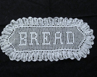 Vintage Lacy Hand Crocheted Bread Tray Doily