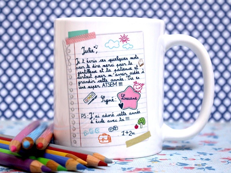 Mug ATSEM En Or Personnalisable - Cadeau Parfait Fin D'Année Scolaire Par Ma Fabrique Perso