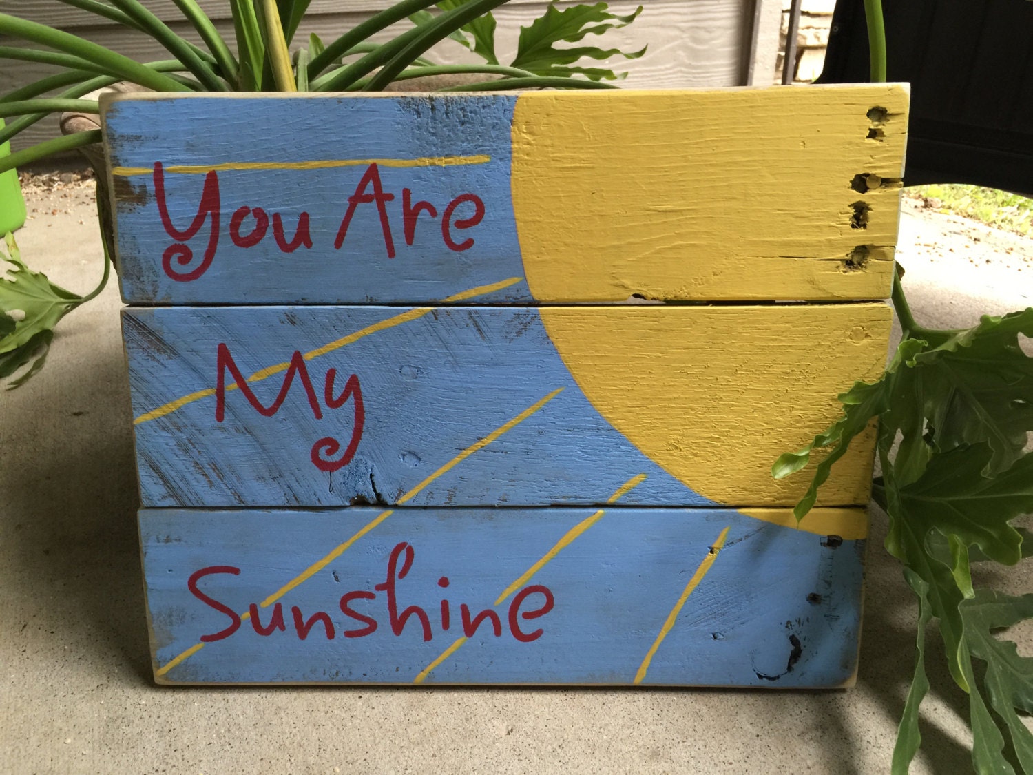You Are My Sunshine Pallet Art Rustic Repurposed Wood Wall