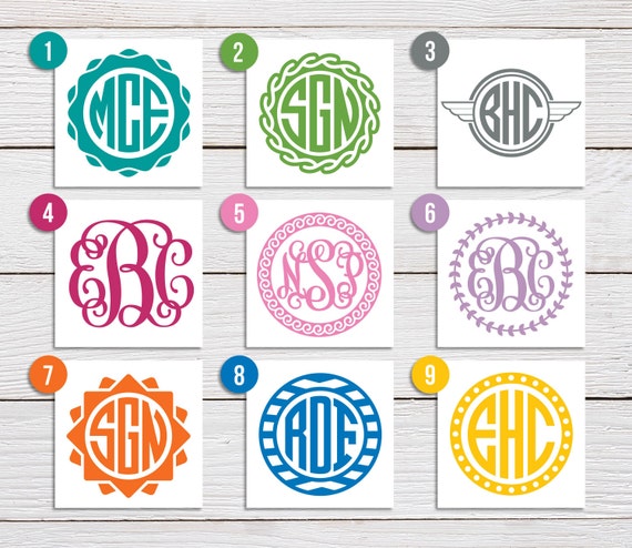 Monogram Sticker Monogram Decal Personalized Monogram