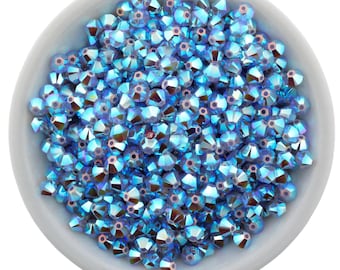 24 Air Blue Opal AB2X (3mm - 6mm) Swarovski Crystal 5328 XILION Bicones
