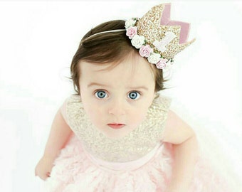 ORIGINAL - First Birthday Crown | 1st Birthday Girl Outfit for Cake Smash | Baby Girl First Birthday Outfit | 1st Birthday Crown | pink