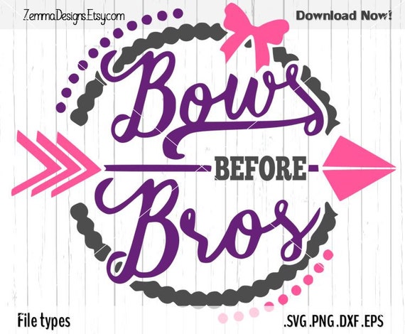 bow svg bow svg file Bows before bros svg svg by ZemmaDesigns