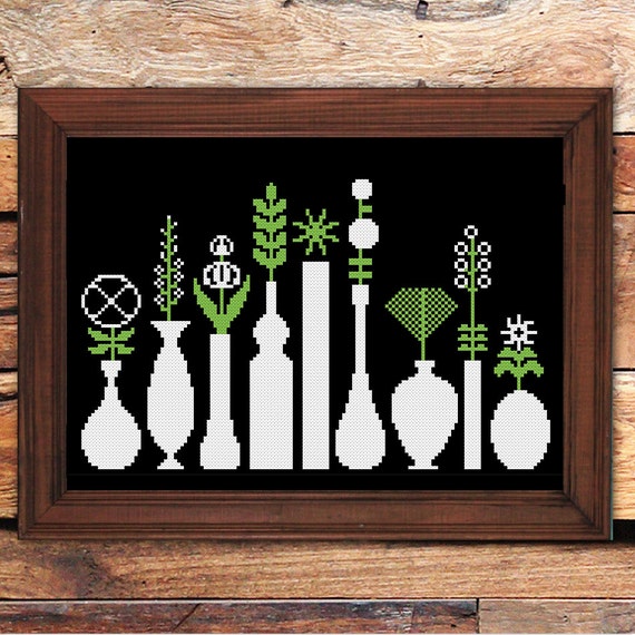 Flower Arrangement modern flower cross stitch pattern