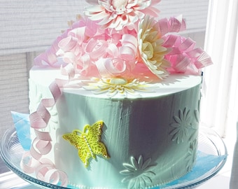 Beautiful Readymade Fake Daisy Top Tier Faux Cake - Dummy for Wedding or Special Occation made with Sugarpaste, Royal Icing,