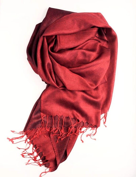 Red scarves silk and viscose duplex scarf bright red scarf