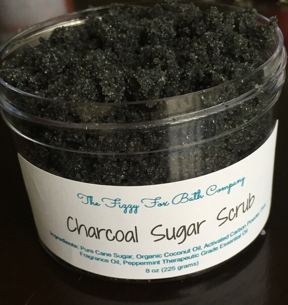 Charcoal Sugar Scrub 8 oz by TheFizzyFox on Etsy