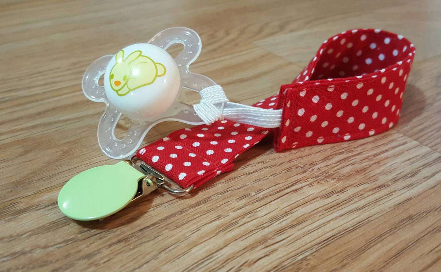 Universal pacifier clip pacifier holder red polka dot baby