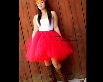 Red adult tutu skirt. Bachelorette tutu. Bridesmaid tutu. Special occasion tutu. Coachella tutu. Rave and EDC. Halloween costume