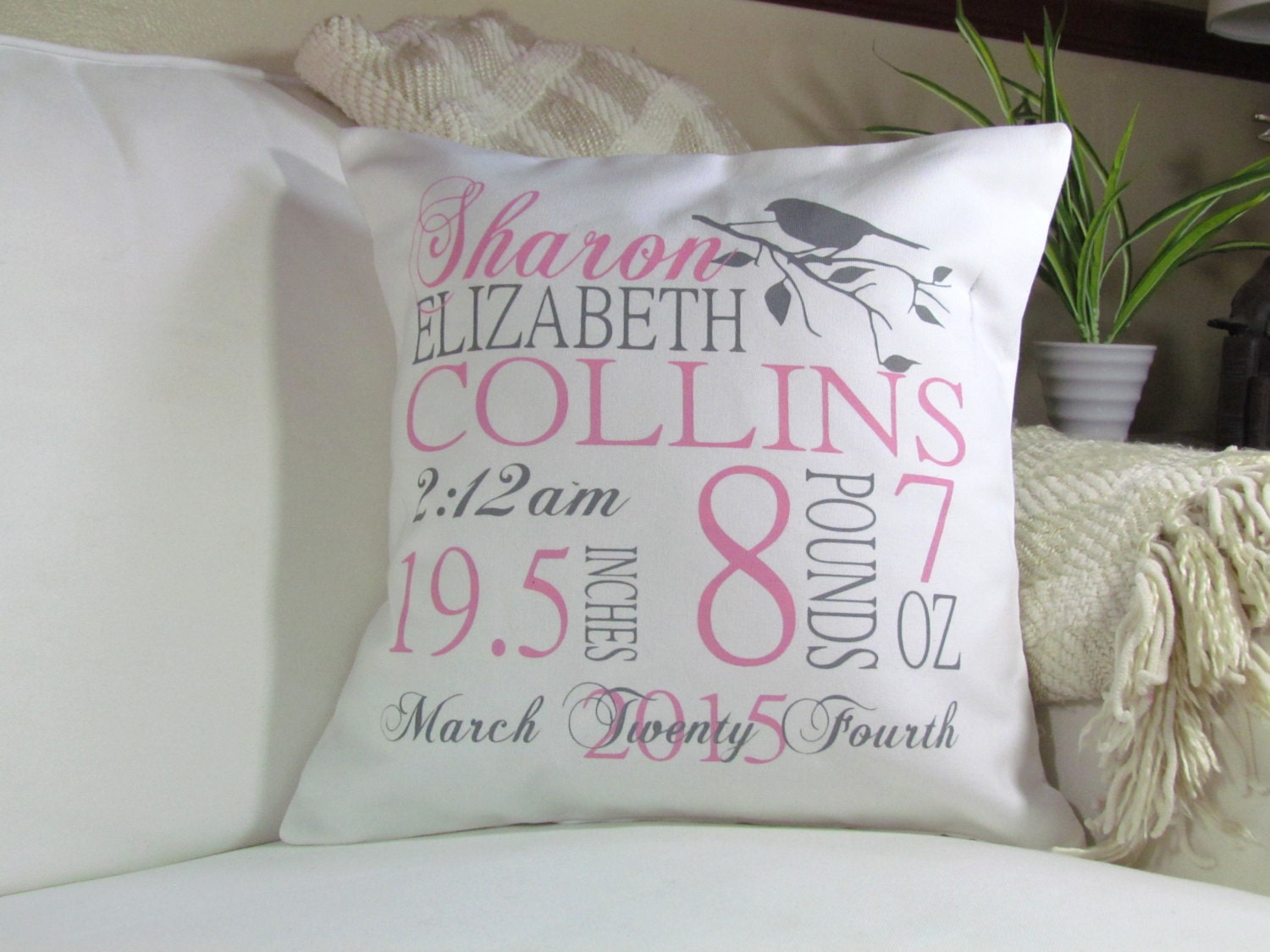 Download Personalized Birth Pillow Birth Stat PillowBird by ...