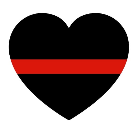 Thin Red Line Heart Glossy Decal Sticker by BridgesOfExpression