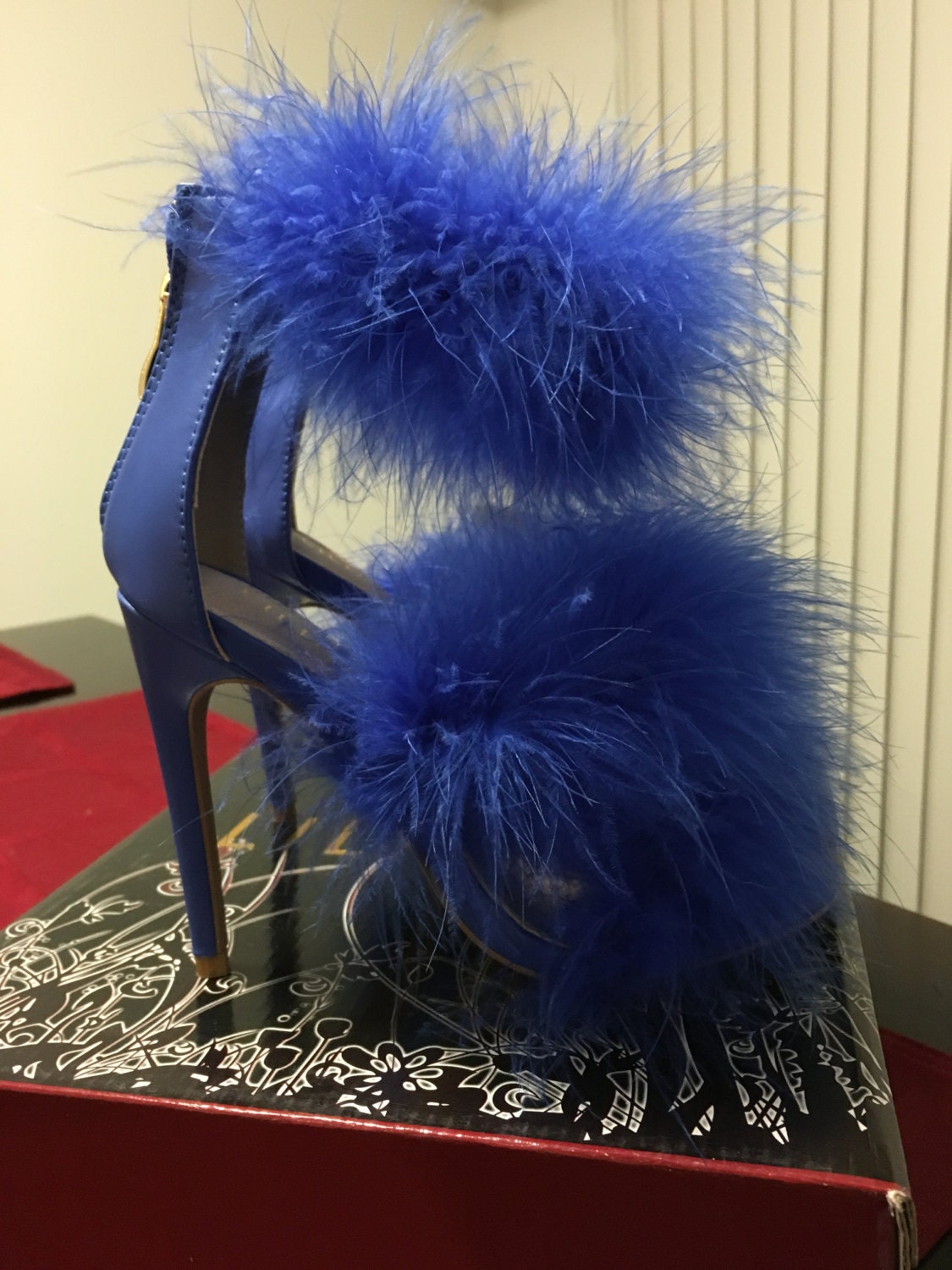 marabou kitten heels