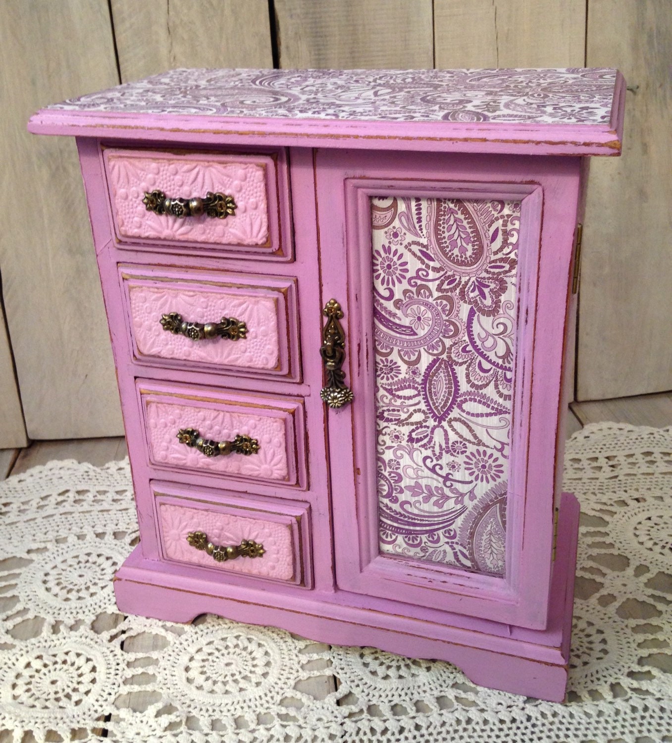 Jewelry box paisleypainted jewelry boxpainted storage