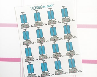 Kawaii Vacuum Cleaner Chores Planner Stickers!