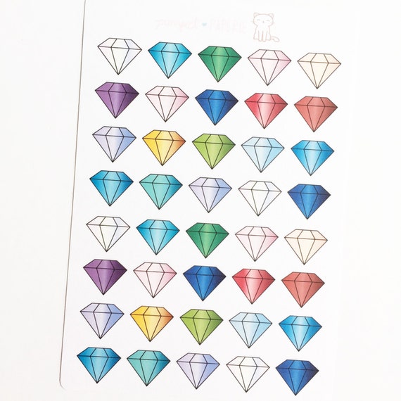 40 Small Gemstone Stickers