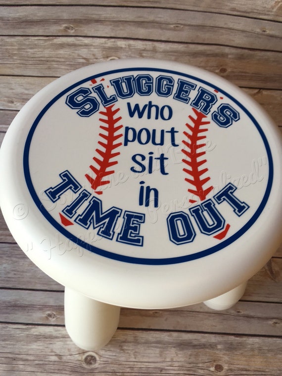 Baseball Time Out Stool Sports Time Out Stool by SONSHINEandBLUE