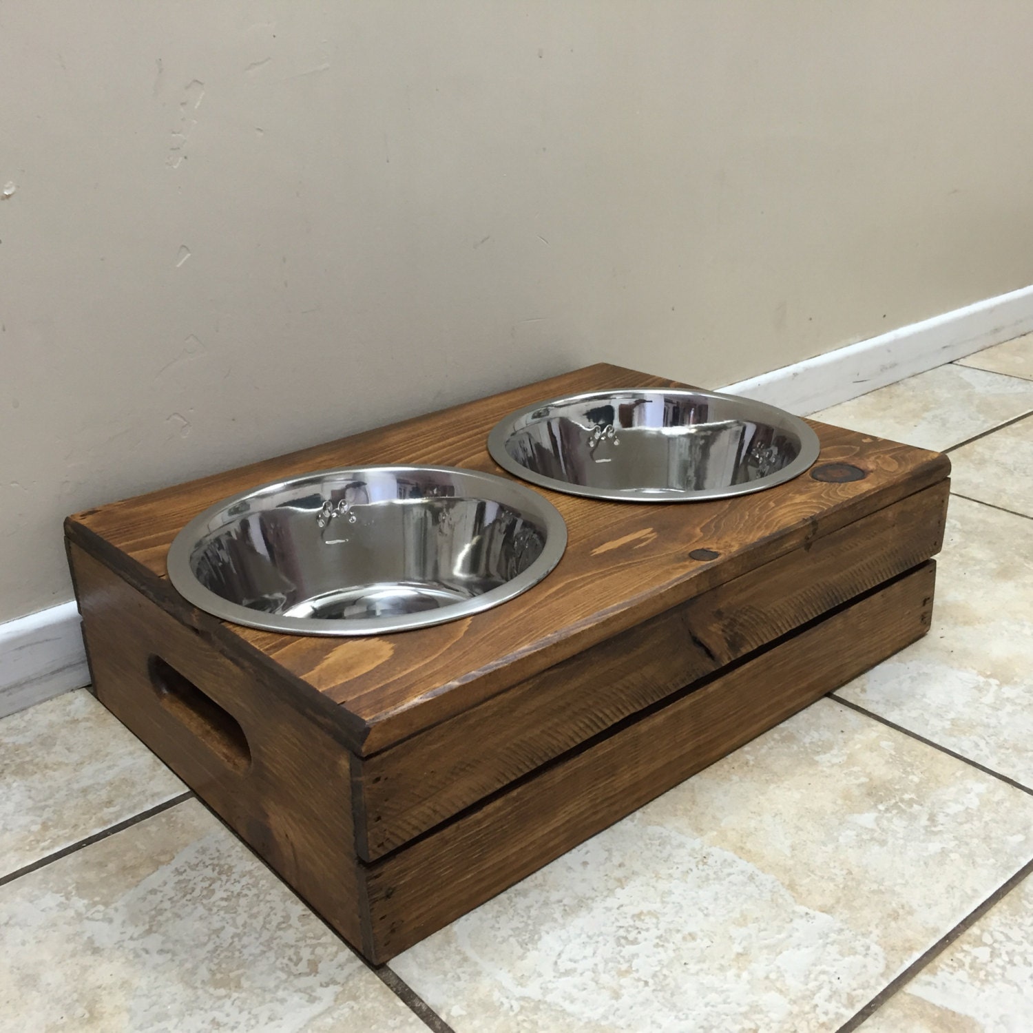 Wine Crate Dog Feeder Wooden Dog Feeder Crate Dog Feeder